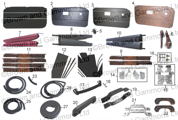 Image for Door panels. cappings pulls and seals